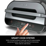 (Renewed) NINJA FG551 Foodi Smart XL 6-in-1 Indoor Grill with 4-Quart Air Fryer Roast Bake Dehydrate Broil and Leave-in Thermometer, with Extra Large Capacity, and a stainless steel Finish