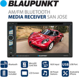 Blaupunkt Sanjose 120 6.2-Inch Touch Screen DVD Multimedia Car Stereo Receiver with Bluetooth