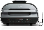(Renewed) NINJA FG551 Foodi Smart XL 6-in-1 Indoor Grill with 4-Quart Air Fryer Roast Bake Dehydrate Broil and Leave-in Thermometer, with Extra Large Capacity, and a stainless steel Finish