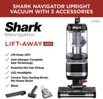 Shark LA322 Navigator Lift-Away ADV Corded Lightweight Upright Vacuum with Detachable Pod Pet Power Brush Crevice and Upholstery Tool, Black (Renewed)