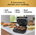 (Renewed) NINJA FG551 Foodi Smart XL 6-in-1 Indoor Grill with 4-Quart Air Fryer Roast Bake Dehydrate Broil and Leave-in Thermometer, with Extra Large Capacity, and a stainless steel Finish